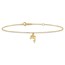 10K Yellow Gold Dolphin Charm Anklet - 9 mm