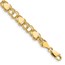 10K Yellow Gold Double Link with Hearts Charm Bracelet - 7 mm