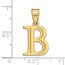10K Yellow Gold Etched Letter B Initial Pendant - in.