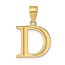 10K Yellow Gold Etched Letter D Initial Pendant - in.