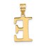 10K Yellow Gold Etched Letter E Initial Pendant - in.