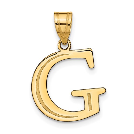 10K Yellow Gold Etched Letter G Initial Pendant - in. 10K Yellow Gold Etched Letter G Initial Pendant - in.