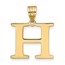 10K Yellow Gold Etched Letter H Initial Pendant - in.