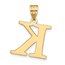 10K Yellow Gold Etched Letter K Initial Pendant - in.