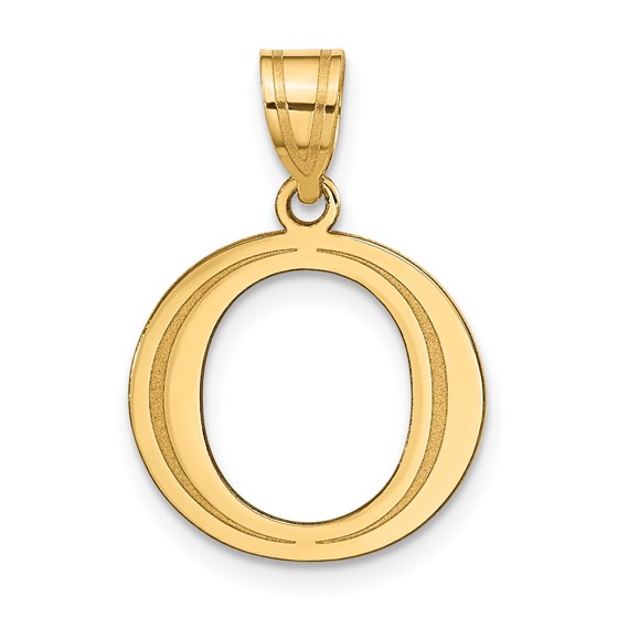 10K Yellow Gold Etched Letter O Initial Pendant - in. 10K Yellow Gold Etched Letter O Initial Pendant - in.