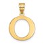 10K Yellow Gold Etched Letter O Initial Pendant - in.