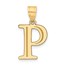 10K Yellow Gold Etched Letter P Initial Pendant - in.
