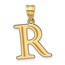 10K Yellow Gold Etched Letter R Initial Pendant - in.