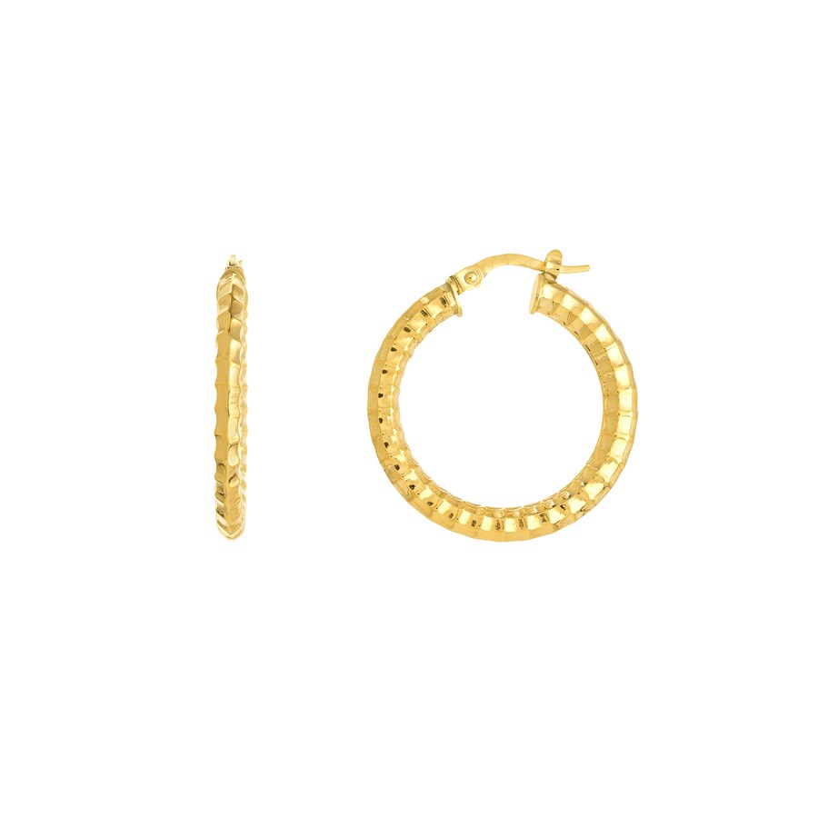 Buy 10K Yel Gold Fancy Hoop Earrings APMEX