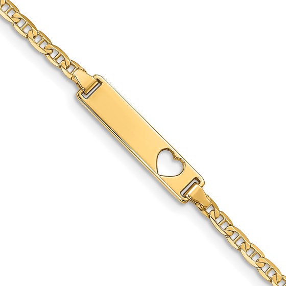 10K Yellow Gold Flat Anchor Link ID Bracelet - 8 in.