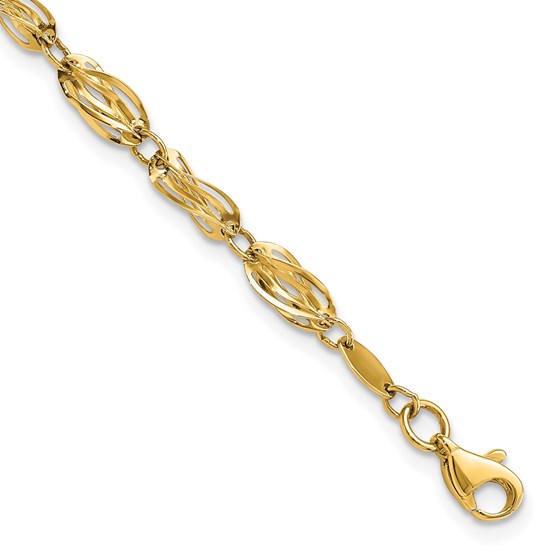 10K Yellow Gold Gold Fancy Bracelet - 7.75 in. 10K Yellow Gold Gold Fancy Bracelet - 7.75 in.