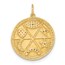 10K Yellow Gold Good Luck Medallion Charm - 23.5 mm