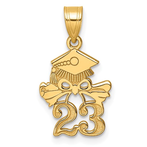 10K Yellow Gold Graduation Cap and Diploma 2023 Charm - 21.7 mm 10K Yellow Gold Graduation Cap and Diploma 2023 Charm - 21.7 mm