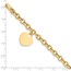 10K Yellow Gold Heart Charm Hollow Bracelet - 7.25 mm