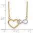 10K Yellow Gold Heart with Infinity Symbol Necklace - 17 in.