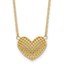 10K Yellow Gold Hollow 3D Heart 18in Necklace - 18 in.