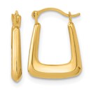 10K Yellow Gold Hollow Fancy Hoops - 15.3 mm
