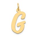 10K Yellow Gold Large Script Letter G Initial Charm