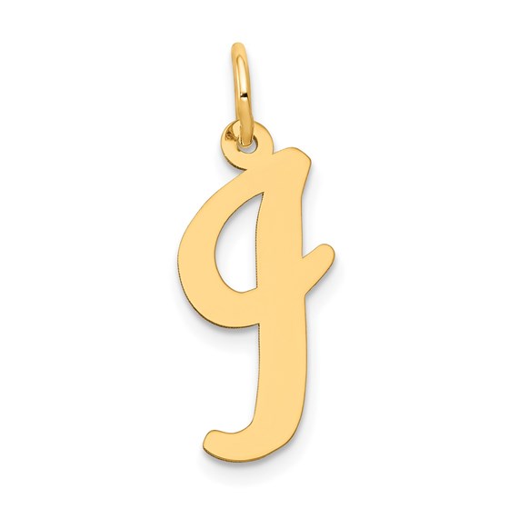 10K Yellow Gold Large Script Letter I Initial Charm 10K Yellow Gold Large Script Letter I Initial Charm