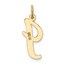 10K Yellow Gold Large Script Letter I Initial Charm