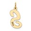 10K Yellow Gold Large Script Letter S Initial Charm