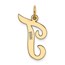 10K Yellow Gold Large Script Letter T Initial Charm