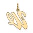 10K Yellow Gold Large Script Letter W Initial Charm