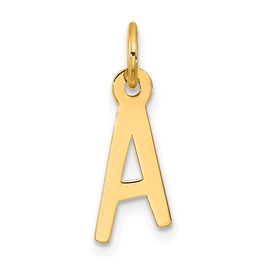 10K Yellow Gold Large Slanted Block Initial A Charm - 21.25 mm