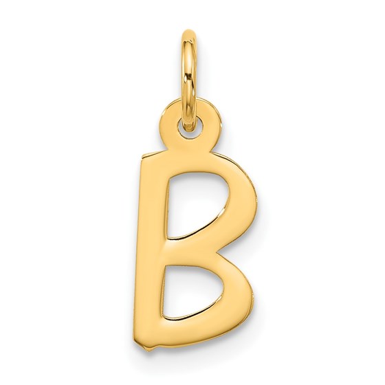 10K Yellow Gold Large Slanted Block Initial B Charm - 20.75 mm 10K Yellow Gold Large Slanted Block Initial B Charm - 20.75 mm