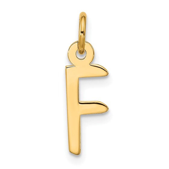 10K Yellow Gold Large Slanted Block Initial F Charm - 21.15 mm 10K Yellow Gold Large Slanted Block Initial F Charm - 21.15 mm