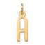 10K Yellow Gold Large Slanted Block Initial H Charm - 22.5 mm