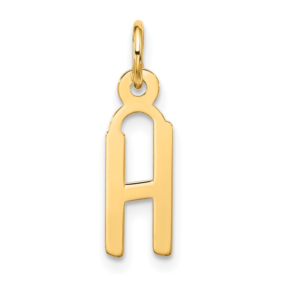 10K Yellow Gold Large Slanted Block Initial H Charm - 22.5 mm
