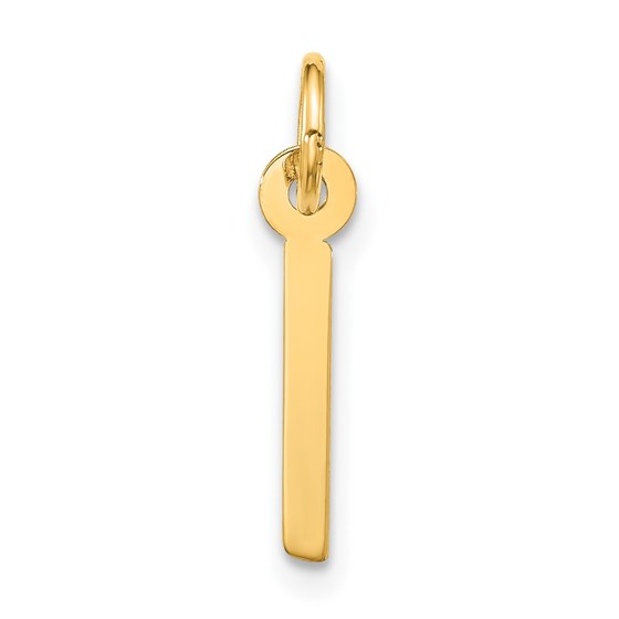 10K Yellow Gold Large Slanted Block Initial I Charm - 21.25 mm 10K Yellow Gold Large Slanted Block Initial I Charm - 21.25 mm