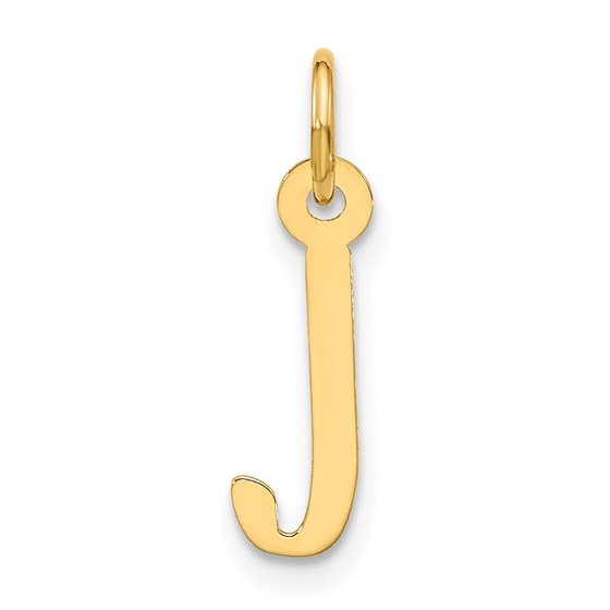 10K Yellow Gold Large Slanted Block Initial J Charm - 21.25 mm 10K Yellow Gold Large Slanted Block Initial J Charm - 21.25 mm
