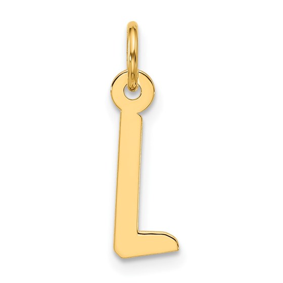 10K Yellow Gold Large Slanted Block Initial L Charm - 21.25 mm 10K Yellow Gold Large Slanted Block Initial L Charm - 21.25 mm