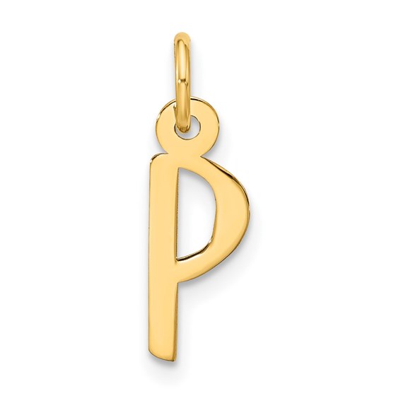 10K Yellow Gold Large Slanted Block Initial P Charm - 21.15 mm 10K Yellow Gold Large Slanted Block Initial P Charm - 21.15 mm