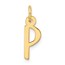 10K Yellow Gold Large Slanted Block Initial P Charm - 21.15 mm