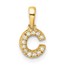 10K Yellow Gold Letter C Initial with Bail Pendant - in.