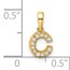 10K Yellow Gold Letter C Initial with Bail Pendant - in.