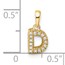10K Yellow Gold Letter D Initial with Bail Pendant - in.