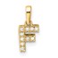 10K Yellow Gold Letter F Initial with Bail Pendant - in.