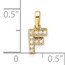 10K Yellow Gold Letter F Initial with Bail Pendant - in.