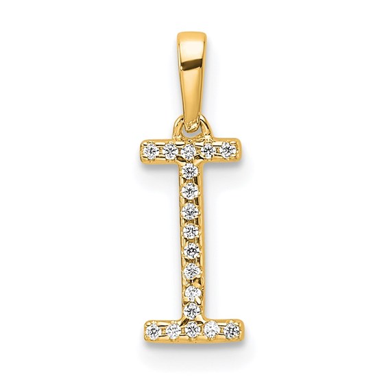 10K Yellow Gold Letter I Initial Pendant 10K Yellow Gold Letter I Initial Pendant