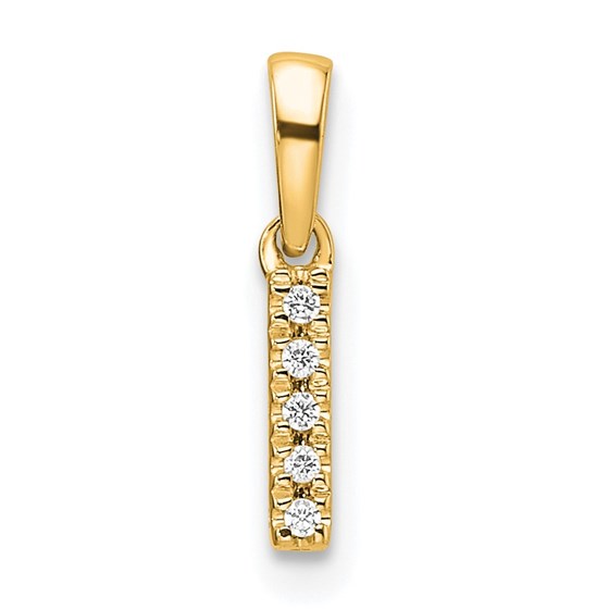 10K Yellow Gold Letter I Initial with Bail Pendant - in. 10K Yellow Gold Letter I Initial with Bail Pendant - in.