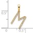 10K Yellow Gold Letter M Initial Pendant