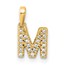 10K Yellow Gold Letter M Initial with Bail Pendant - in.