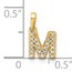10K Yellow Gold Letter M Initial with Bail Pendant - in.