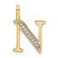 10K Yellow Gold Letter N Initial Pendant - 15.33 mm
