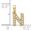 10K Yellow Gold Letter N Initial with Bail Pendant - in.