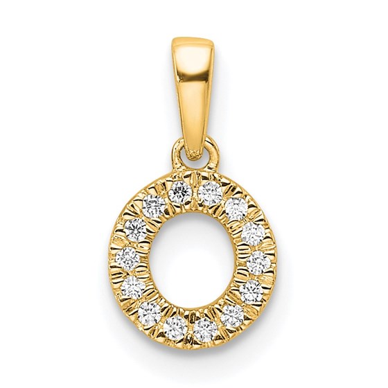 10K Yellow Gold Letter O Initial with Bail Pendant - in. 10K Yellow Gold Letter O Initial with Bail Pendant - in.